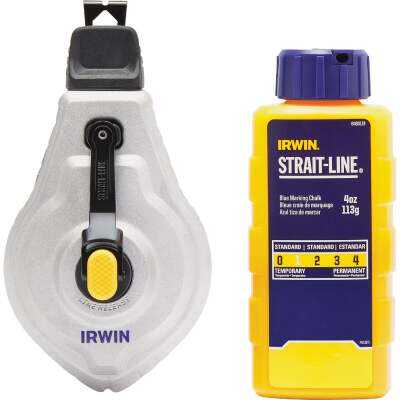 Irwin STRAIT-LINE Speed-Line 100 Ft. Chalk Line Reel and Chalk, Blue -  Farr's Hardware
