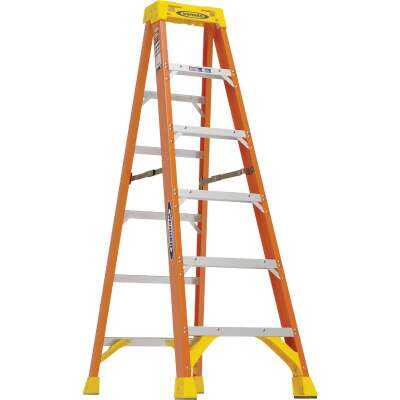 Werner 6 Ft. Fiberglass Step Ladder with 300 Lb. Load Capacity Type IA Ladder Rating