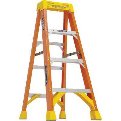 Werner 4 Ft. Fiberglass Step Ladder with 300 Lb. Load Capacity Type IA Ladder Rating